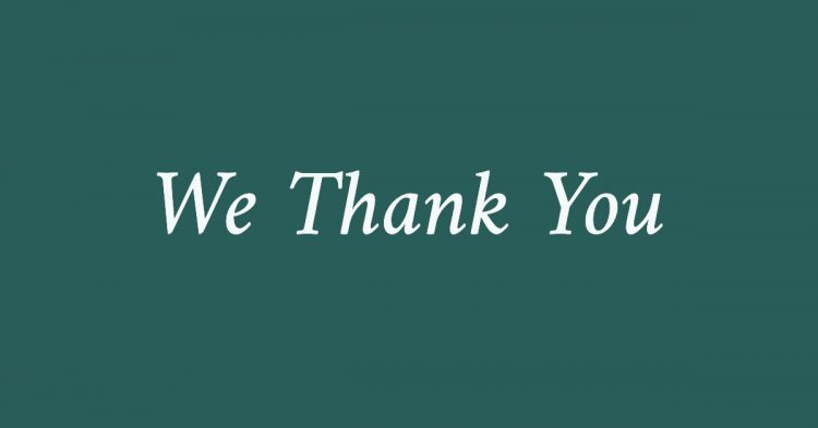 We Thank You - Our Blog