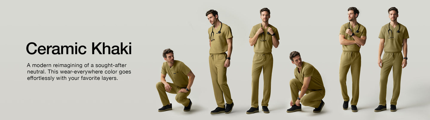 Men's Ceramic Khaki Scrubs