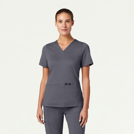 Cesi Slim ULTRAsoft Scrub Top - Heather Gray - WOMEN'S TOPS - Jaanuu