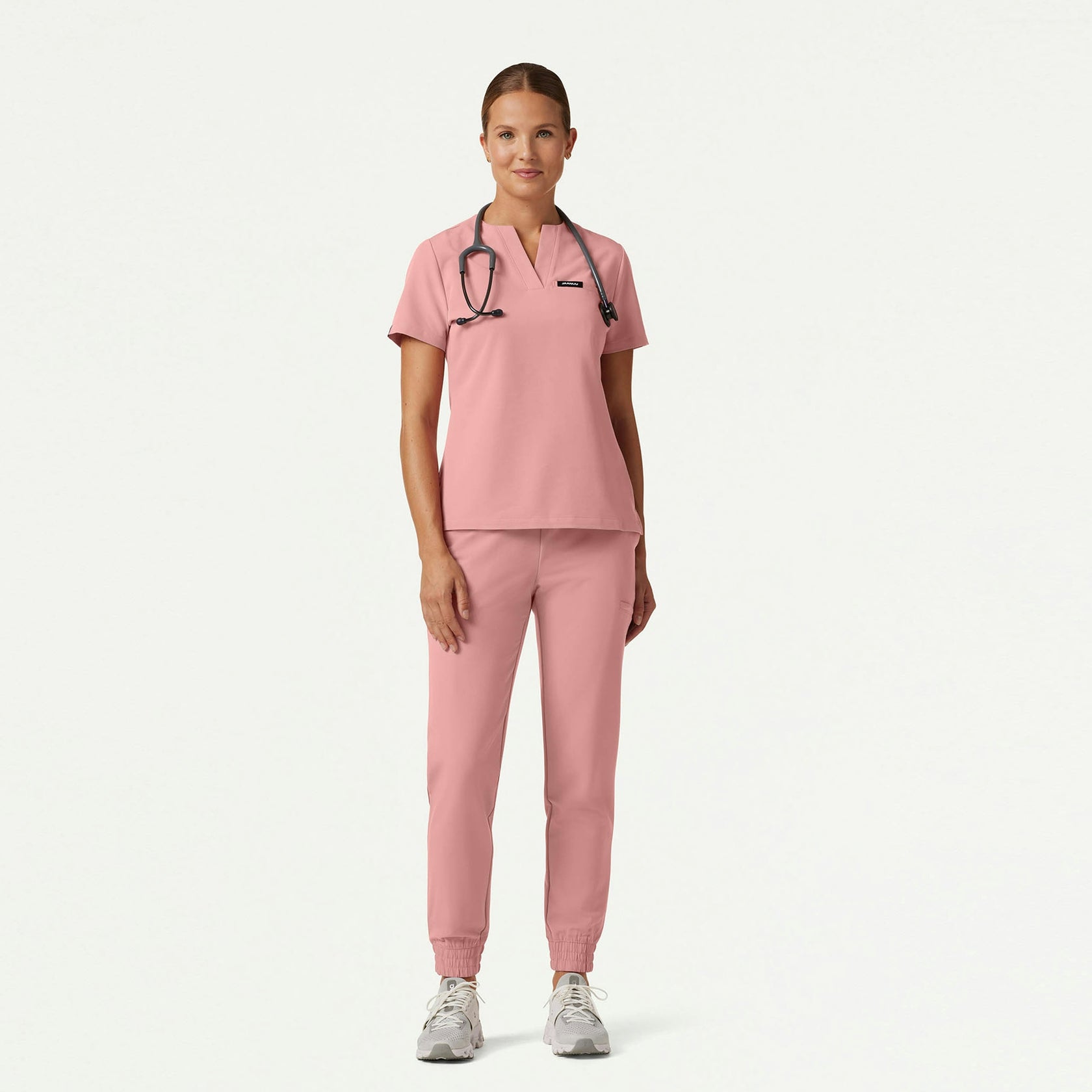 Andra Slim 1-Pocket Scrub Top - Mauve - WOMEN'S TOPS - Jaanuu