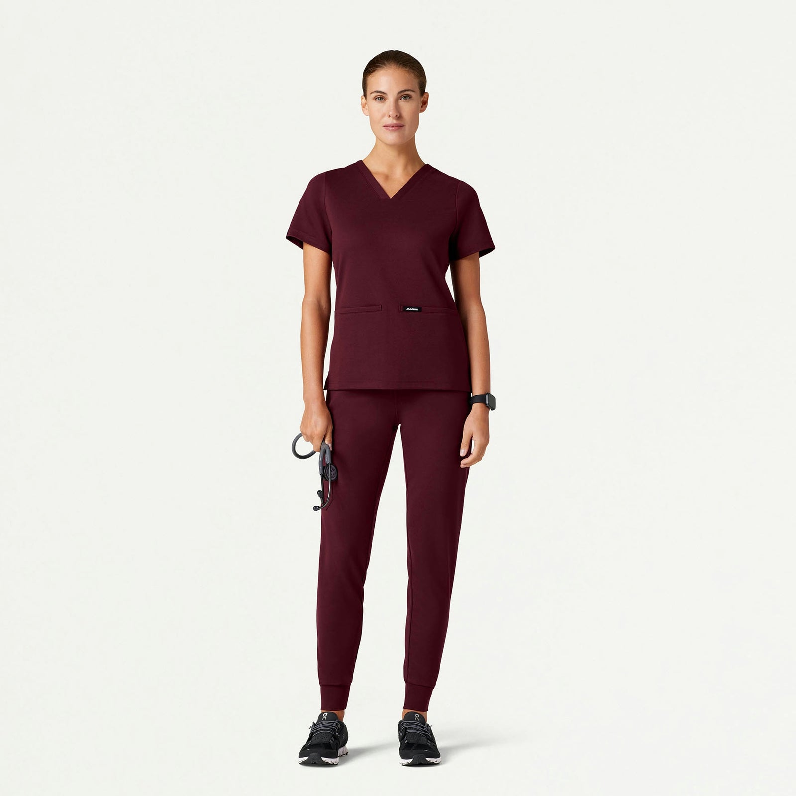 Cesi Slim ULTRAsoft Scrub Top - Burgundy - WOMEN'S TOPS - Jaanuu