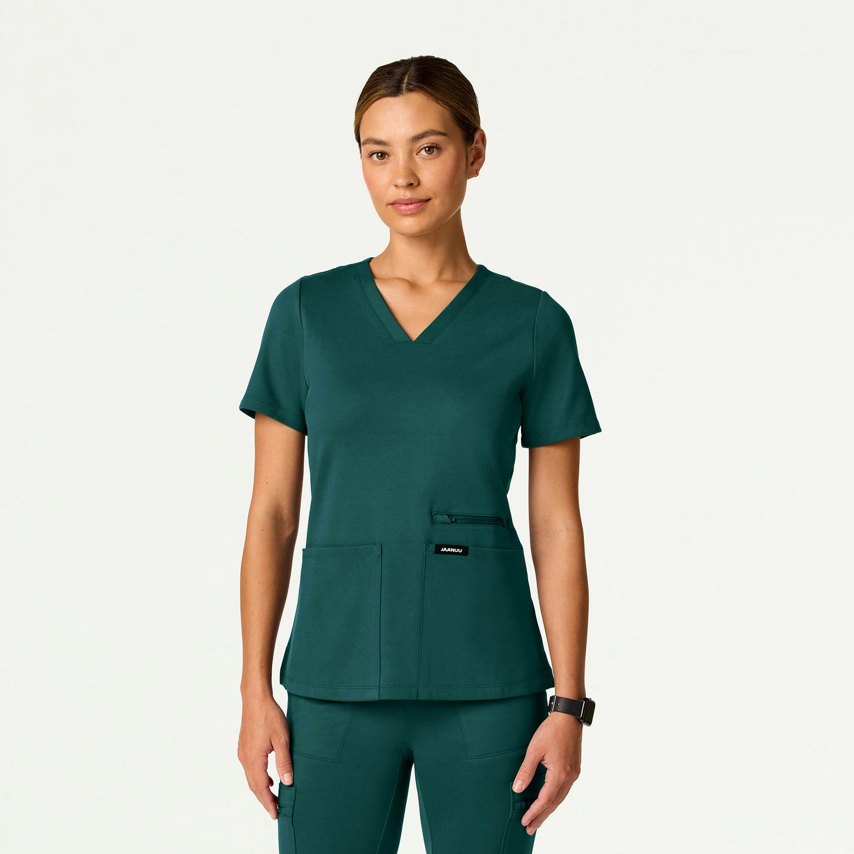 Kass Slim 4-Pocket ULTRAsoft Scrub Top - Midnight Green - WOMEN'S TOPS - Jaanuu