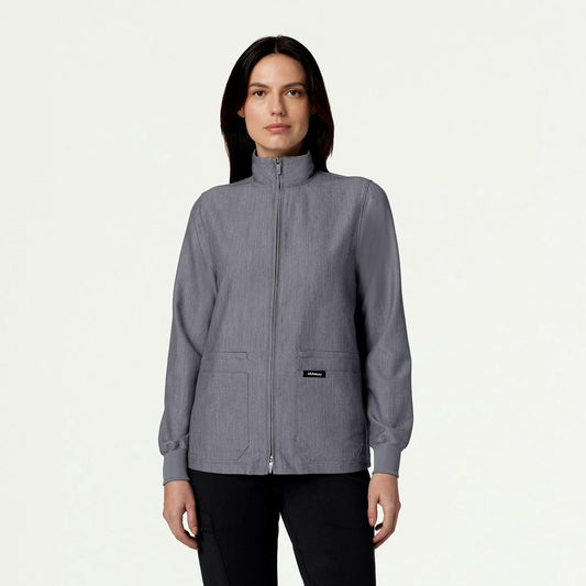 Ceri Essential 6-Pocket Scrub Jacket - Heather Gray - WOMEN'S JACKETS - Jaanuu