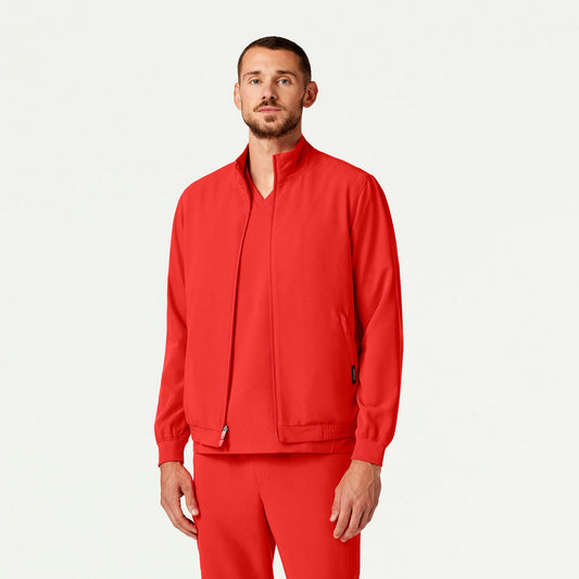 Wolfe Everyday 6-Pocket Scrub Jacket - Solar Red - MEN'S JACKETS - Jaanuu