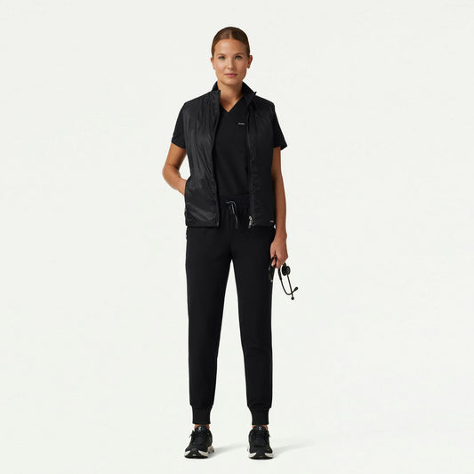 The Alex Vest Scrub Set - Black