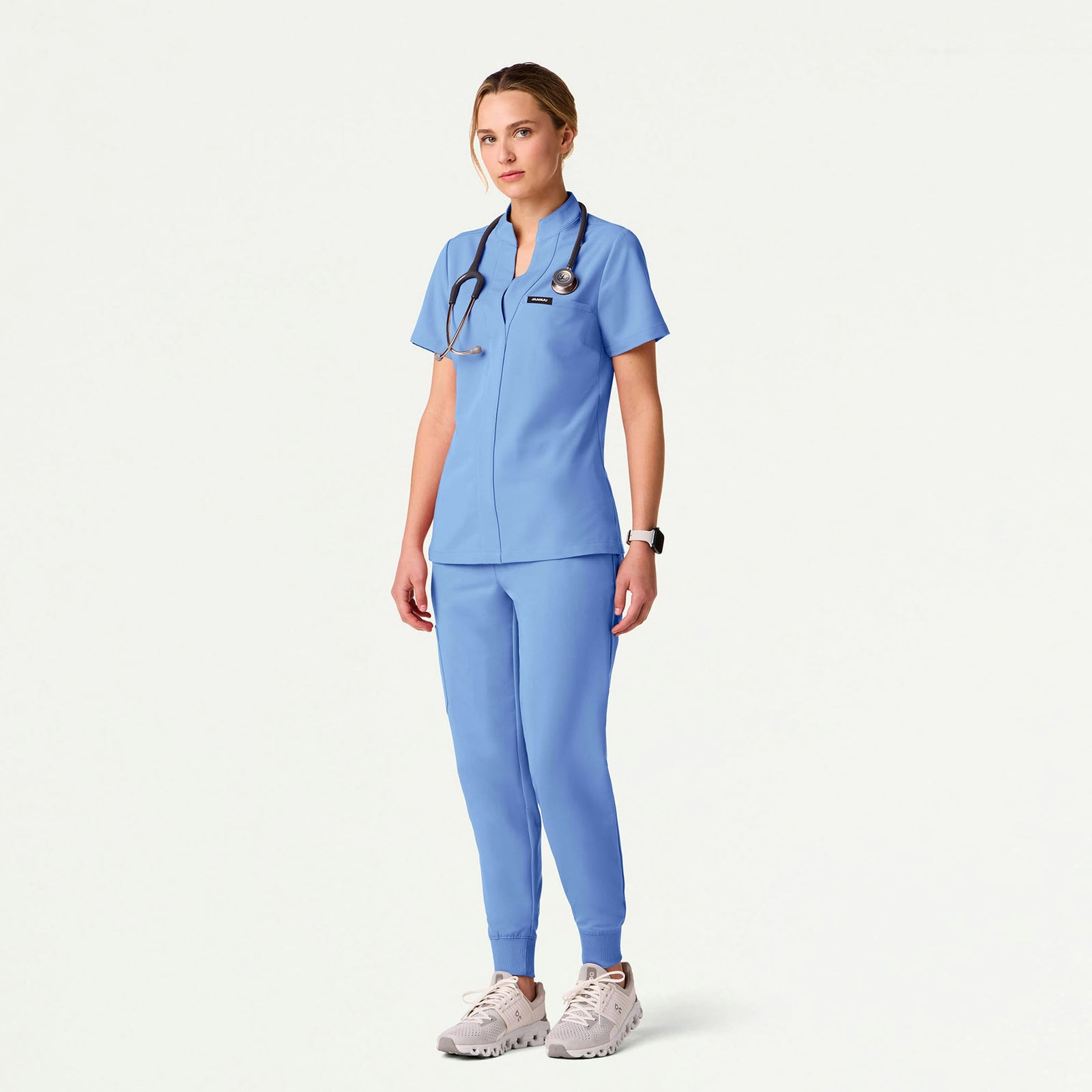 Silex Slim High Waisted Scrub Jogger - Ceil Blue - WOMEN'S PANTS - Jaanuu