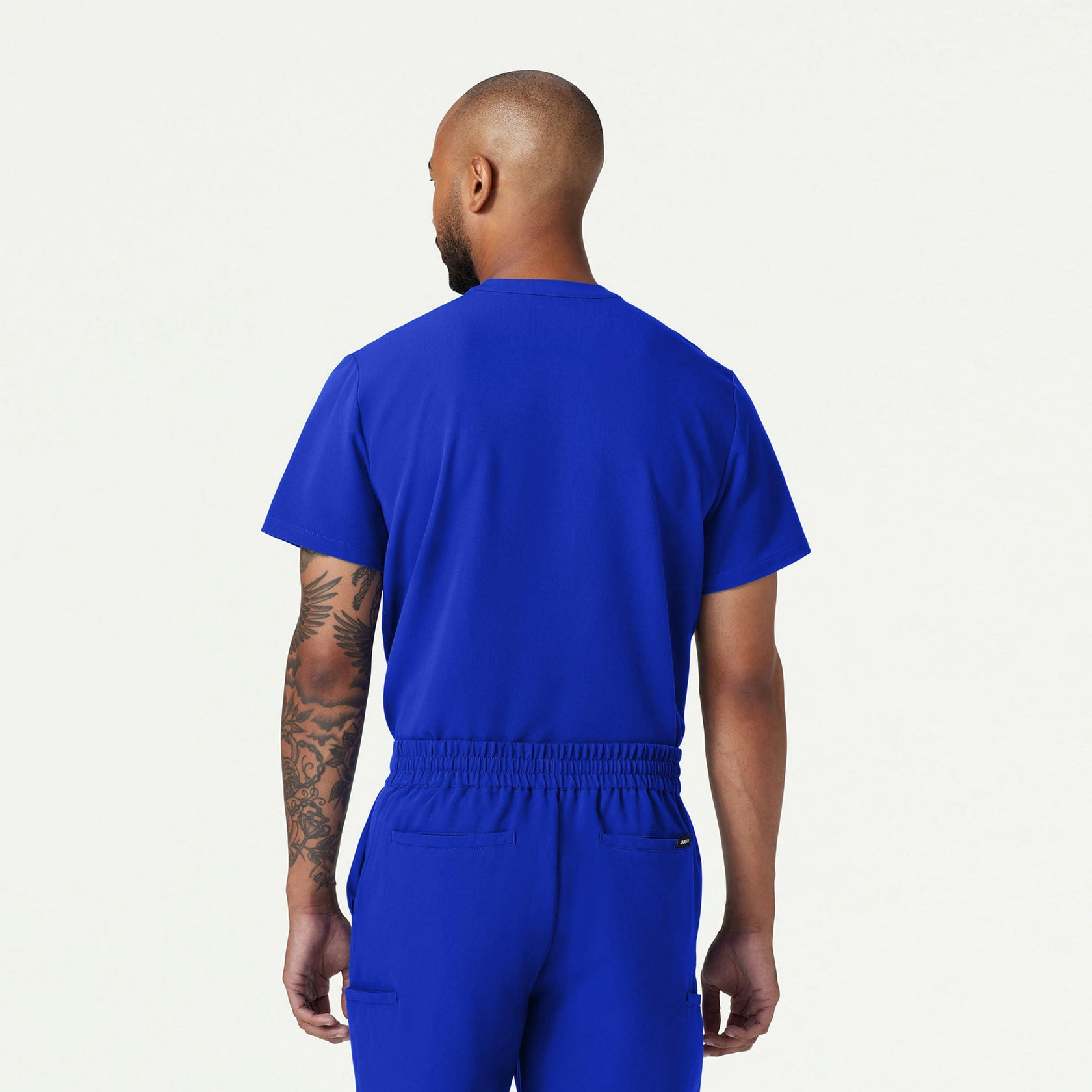 Reeve Henley Scrub Top - Electric Blue - MEN'S TOPS - Jaanuu