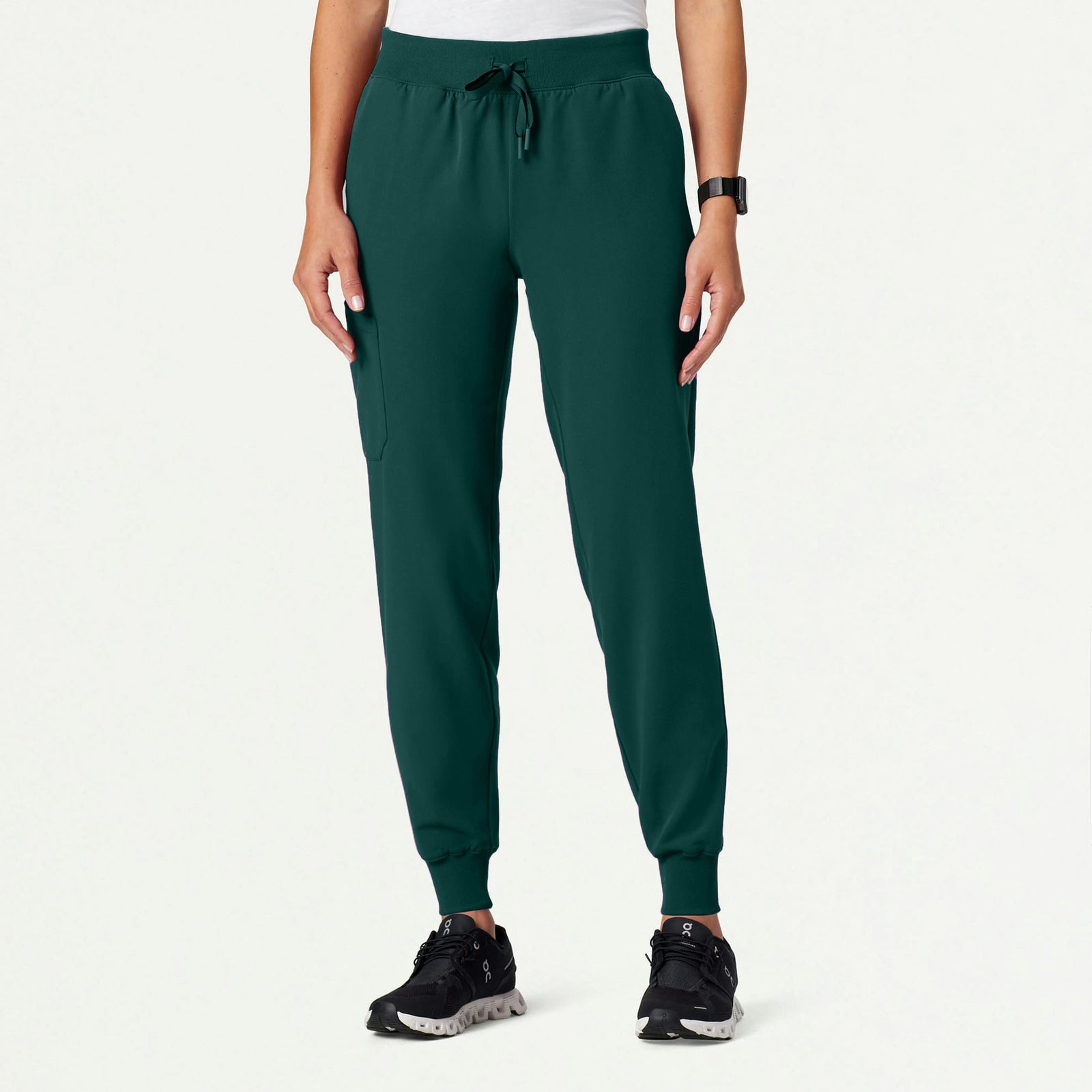 Silex Slim Knit-Waist Scrub Jogger - Midnight Green - WOMEN'S PANTS - Jaanuu