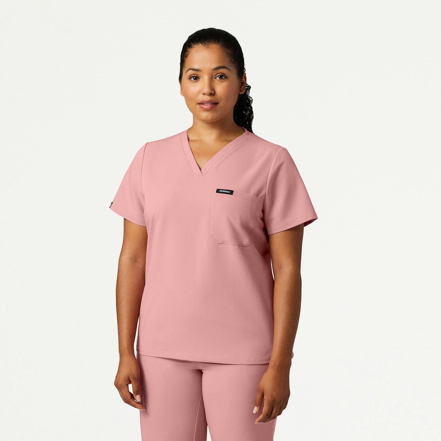 Rhena Slim Essential 1-Pocket Scrub Top - Mauve - WOMEN'S TOPS - Jaanuu