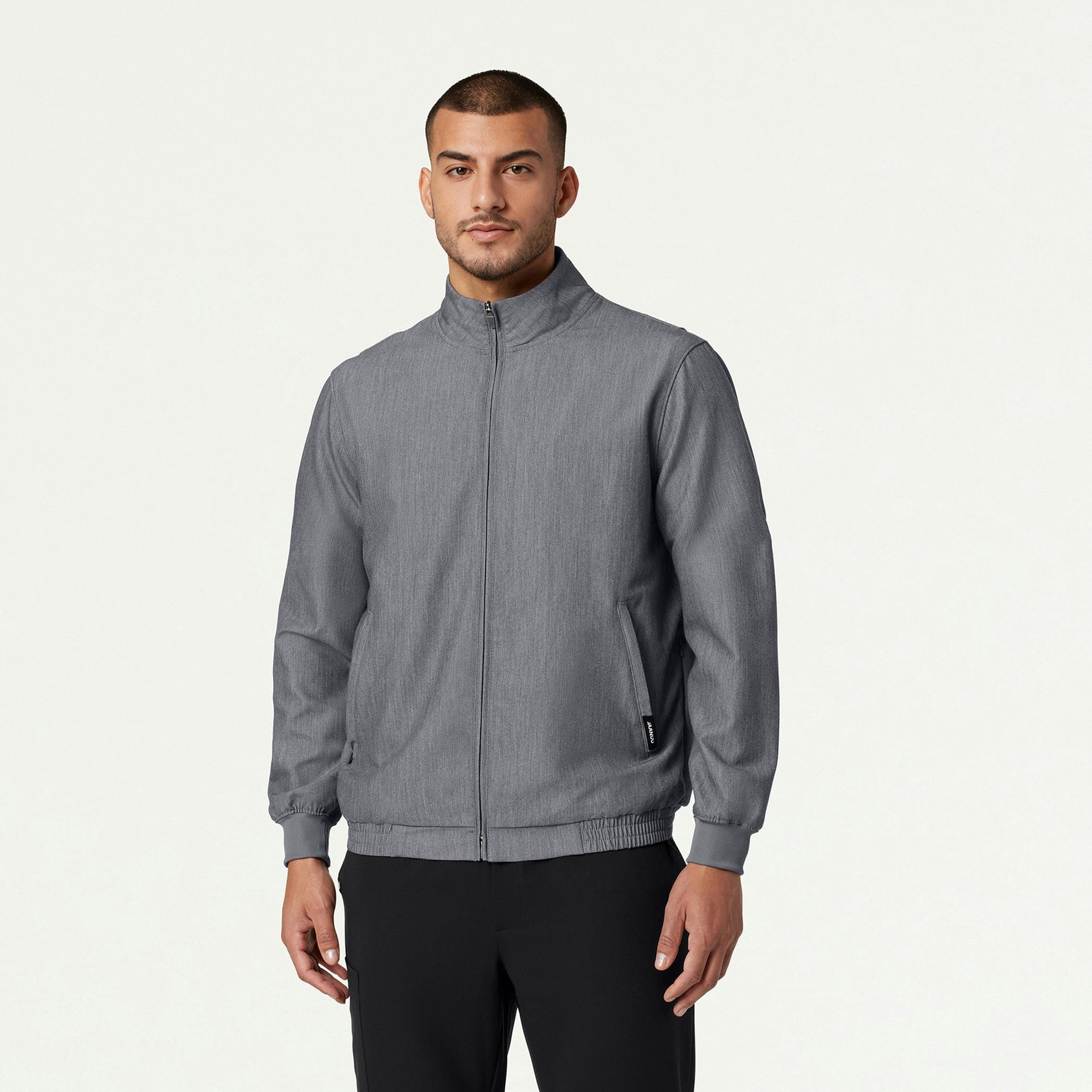 Wolfe Everyday 6-Pocket Scrub Jacket - Heather Gray - MEN'S JACKETS - Jaanuu