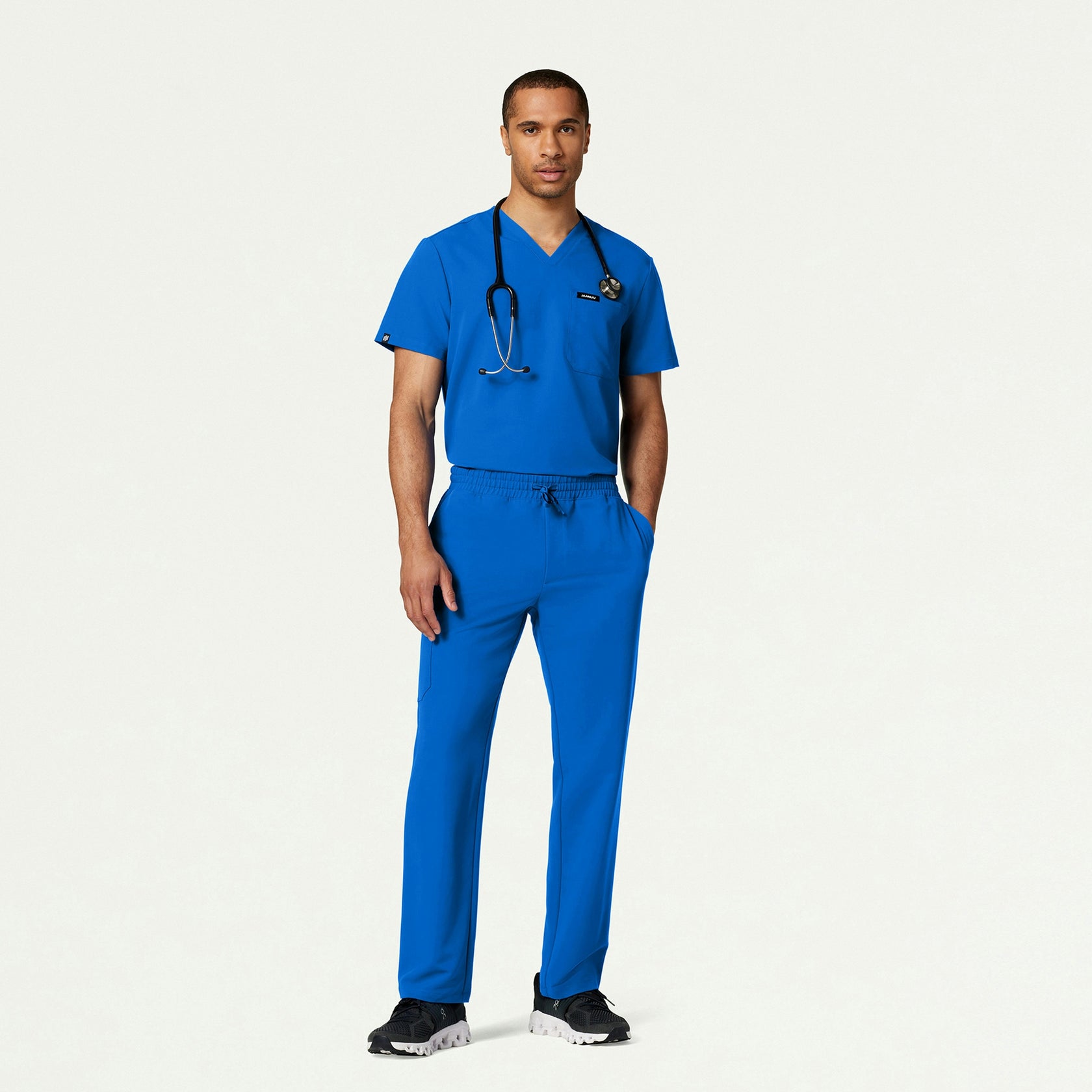 Holmes Everyday 1-Pocket Scrub Top - Royal Blue - MEN'S TOPS - Jaanuu