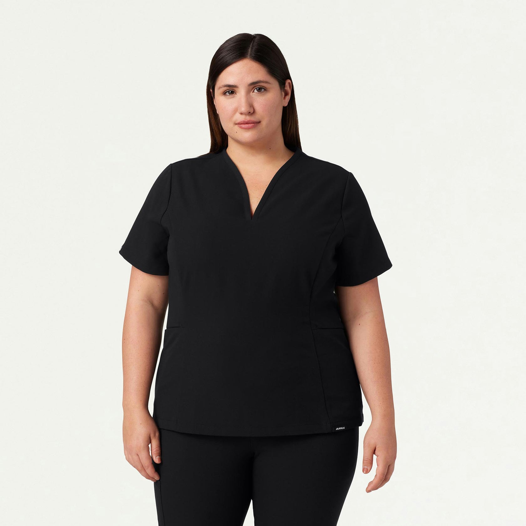 Calix Fit & Flare Scrub Top - Black - WOMEN'S TOPS - Jaanuu