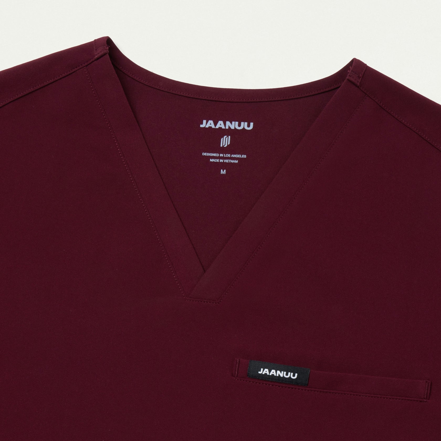 Platt 3-Pocket Scrub Top - Burgundy - MEN'S TOPS - Jaanuu