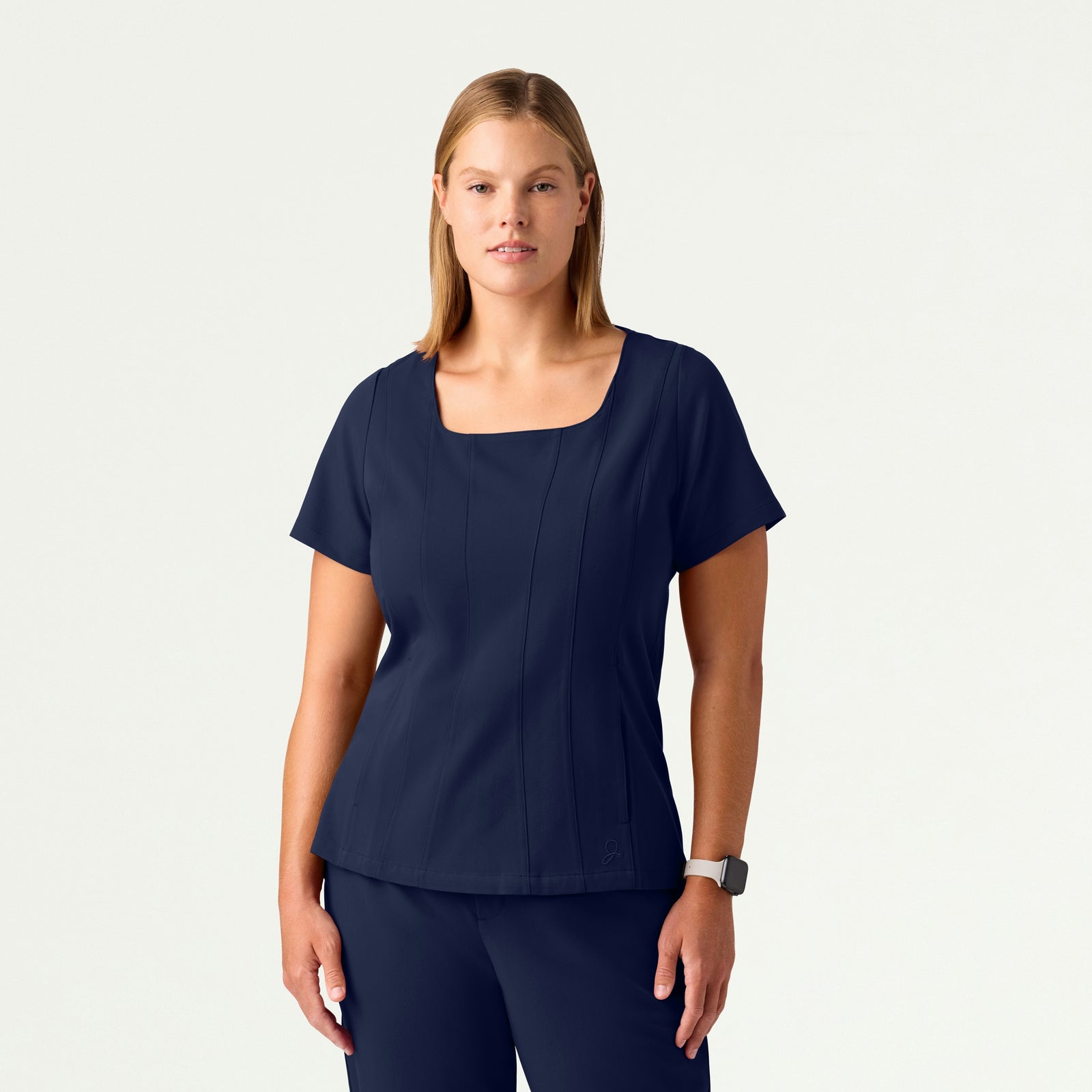 Emery Slim Square-Neck Scrub Top - Midnight Navy - WOMEN'S TOPS - Jaanuu