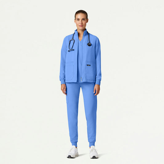 The Gia Jacket Scrub Set - Ceil Blue