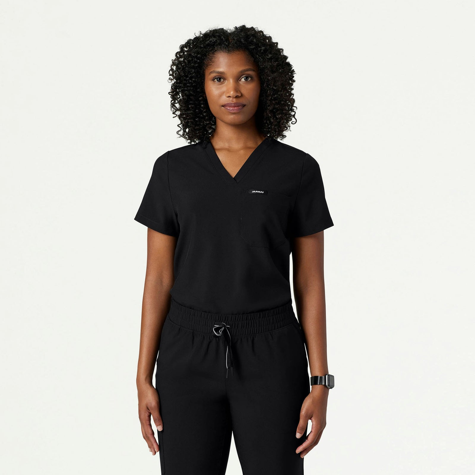 Pret 1-Pocket Classic Scrub Top - Black - WOMEN'S TOPS - Jaanuu