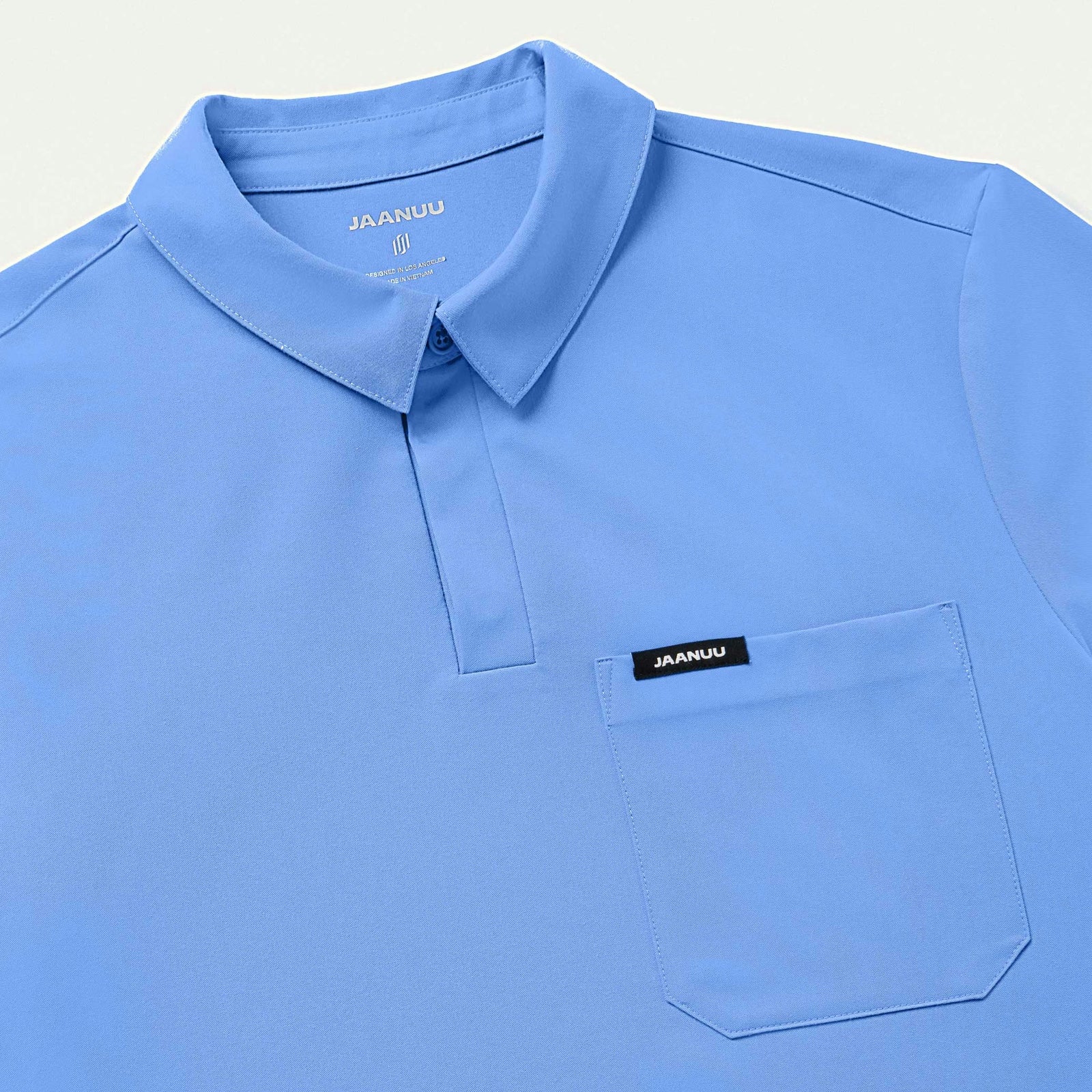 Axis Polo Scrub Top - Ceil Blue - MEN'S TOPS - Jaanuu