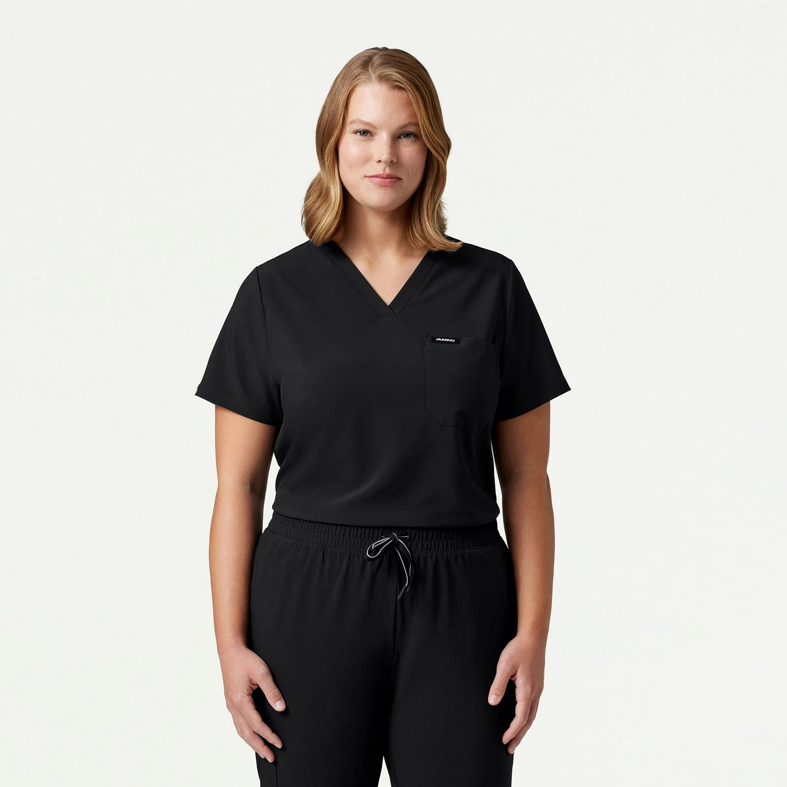 Pret 1-Pocket Classic Scrub Top - Black - WOMEN'S TOPS - Jaanuu