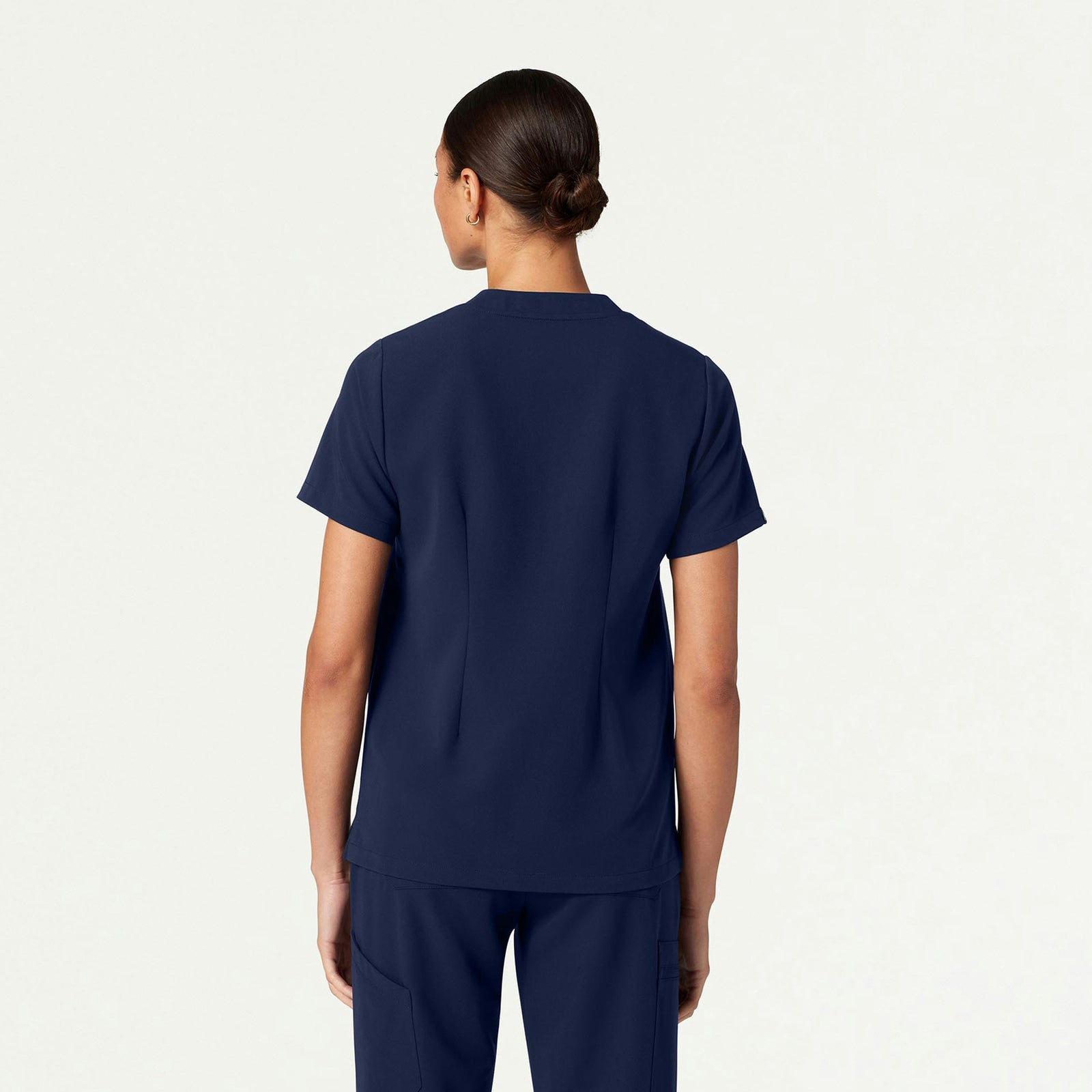 Helia Notched V-Neck Scrub Top - Midnight Navy - WOMEN'S TOPS - Jaanuu