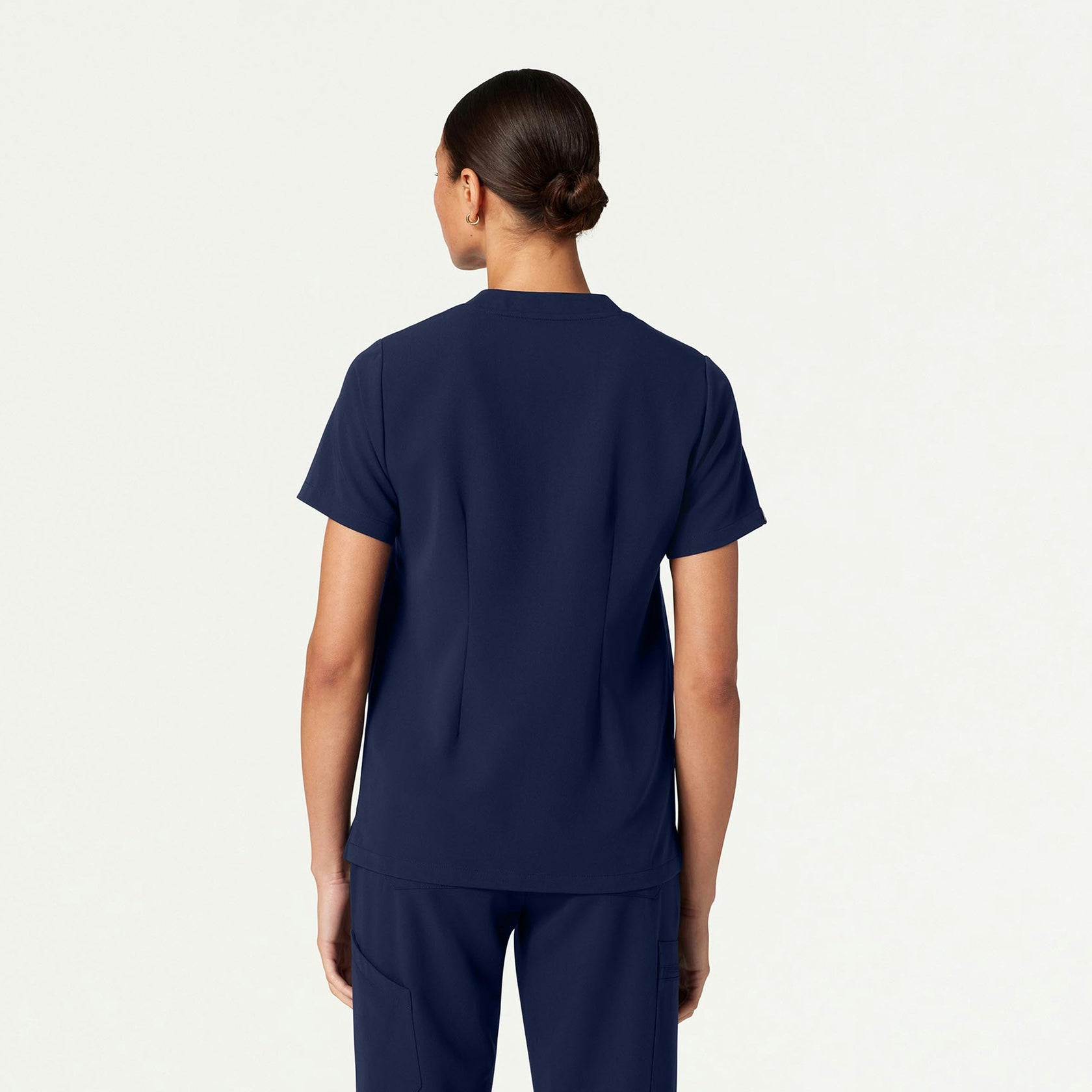 Helia Notched V-Neck Scrub Top - Midnight Navy - WOMEN'S TOPS - Jaanuu