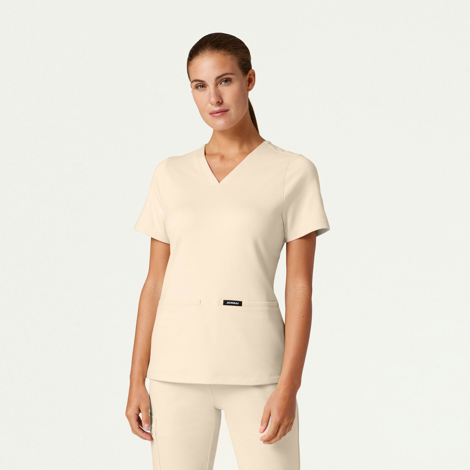 Cesi Slim ULTRAsoft Scrub Top - Sand - WOMEN'S TOPS - Jaanuu