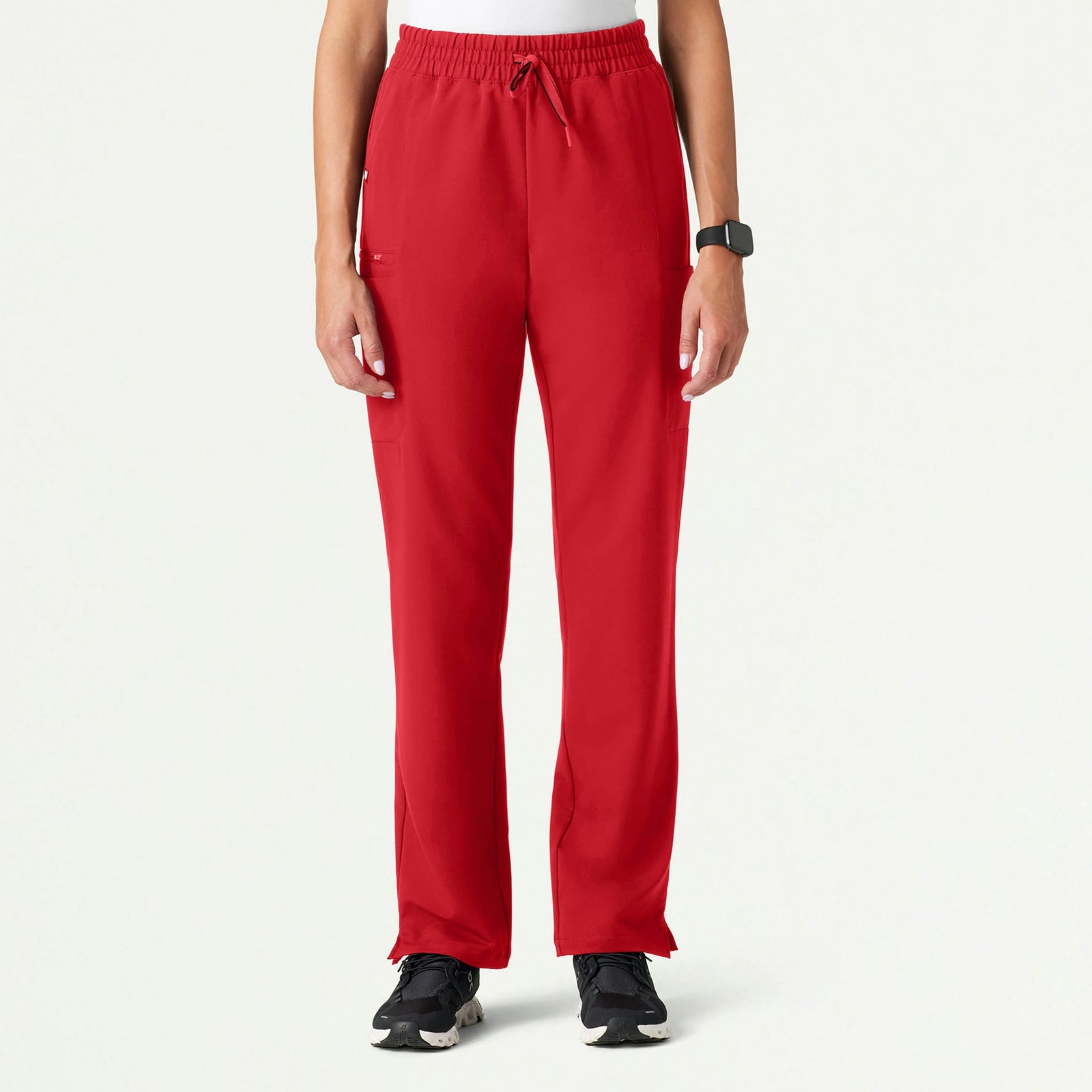 Payla 8-Pocket High Waisted Scrub Pant - Brilliant Red - WOMEN'S PANTS - Jaanuu