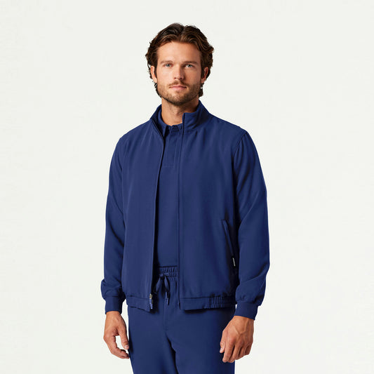 Wolfe Everyday 6-Pocket Scrub Jacket - Navy Blue - MEN'S JACKETS - Jaanuu