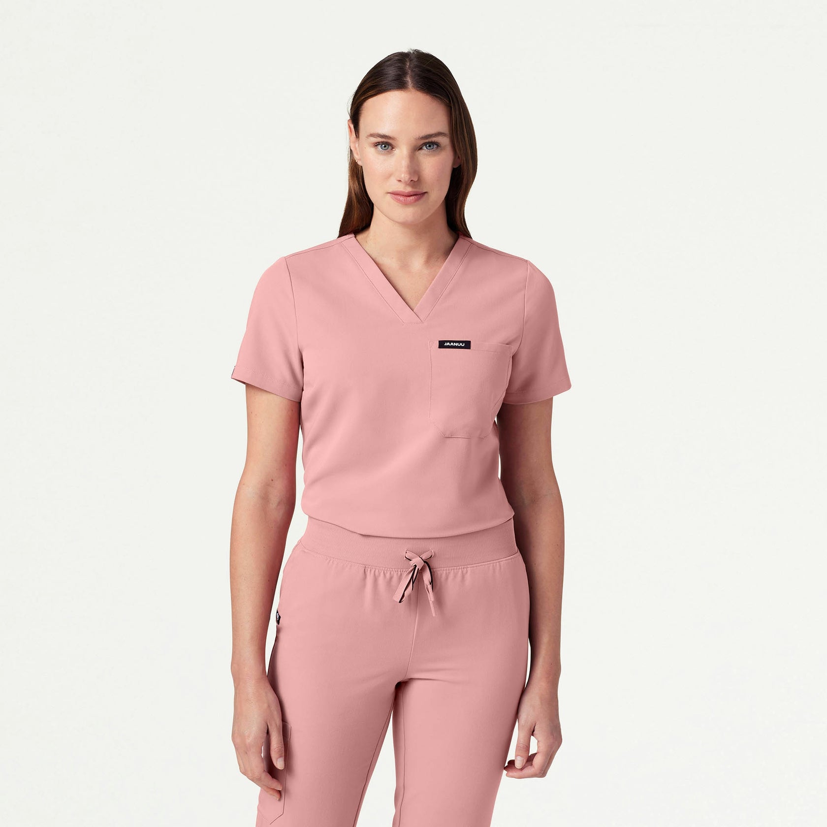 Rhena Slim Essential 1-Pocket Scrub Top - Mauve - WOMEN'S TOPS - Jaanuu