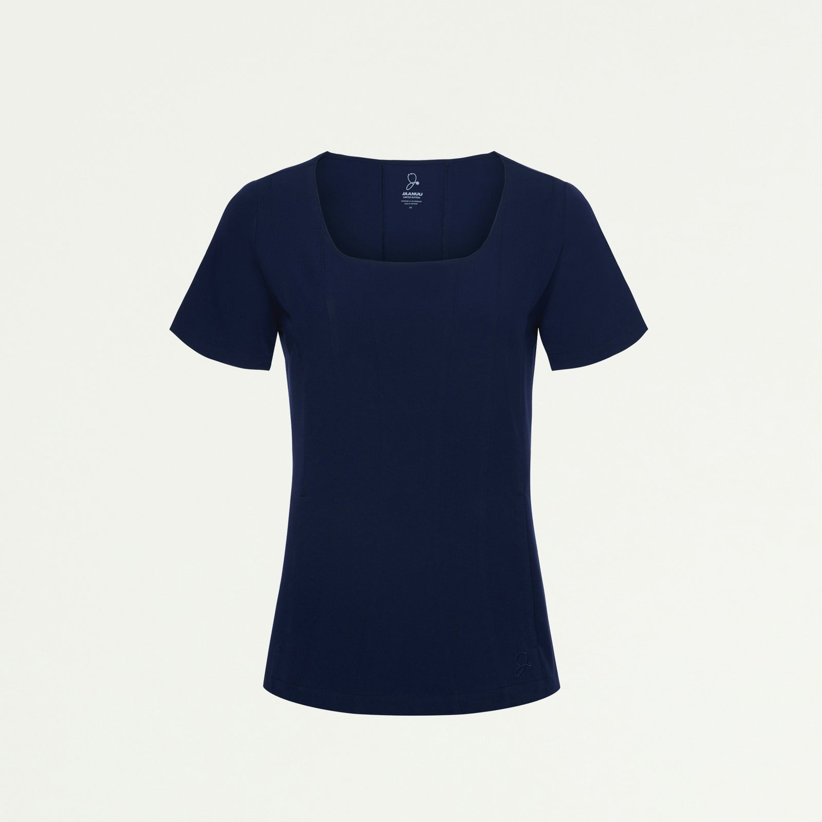 Emery Slim Square-Neck Scrub Top - Midnight Navy - WOMEN'S TOPS - Jaanuu