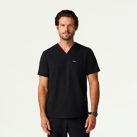 Bron 3-Pocket Scrub Top - Black - MEN'S TOPS - Jaanuu