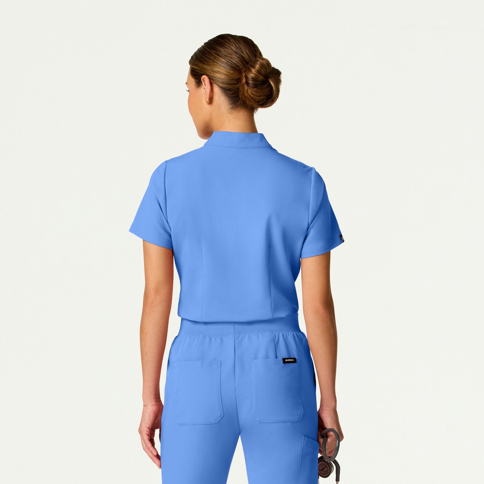 Serin Slim 1-Pocket Scrub Top - Ceil Blue - WOMEN'S TOPS - Jaanuu