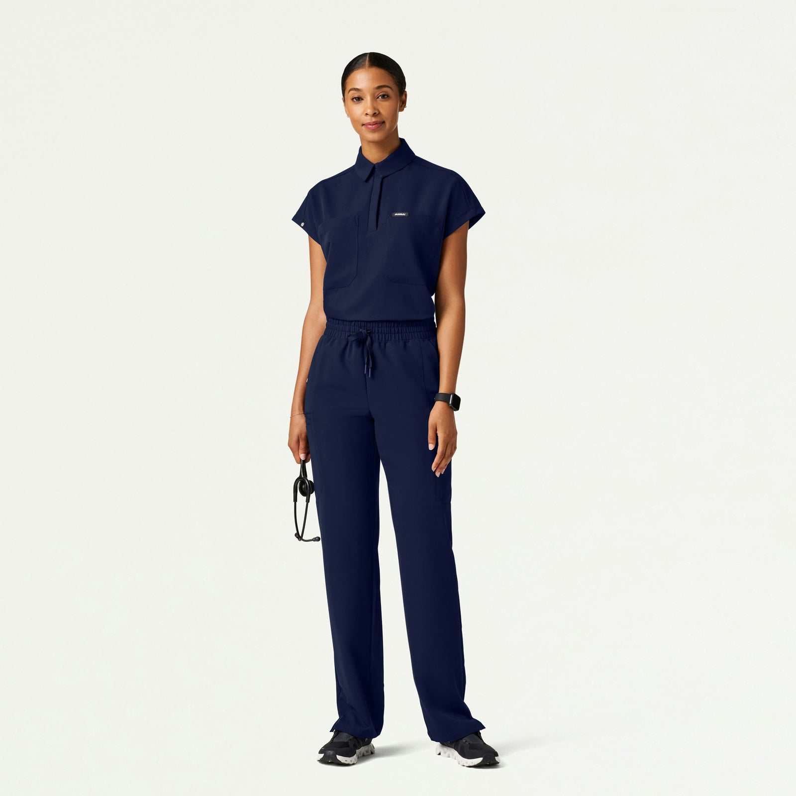 Payla 8-Pocket High Waisted Scrub Pant - Midnight Navy - WOMEN'S PANTS - Jaanuu