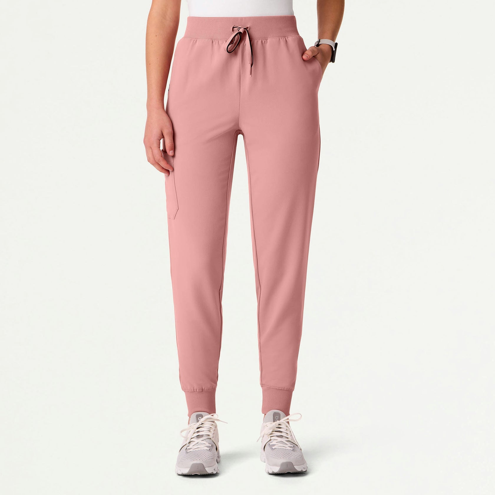 Silex Slim High Waisted Scrub Jogger - Mauve - WOMEN'S PANTS - Jaanuu