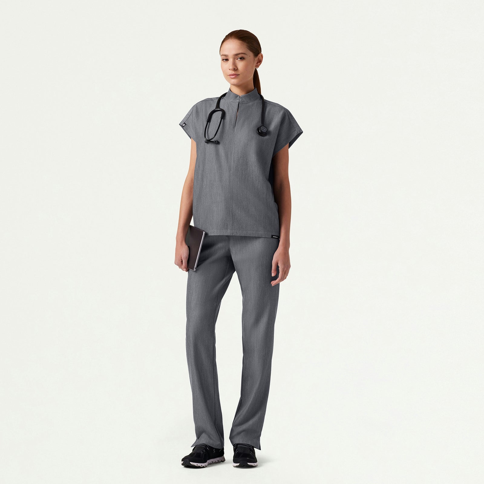 Kerr 365 High Waisted Scrub Pant - Heather Gray - WOMEN'S PANTS - Jaanuu