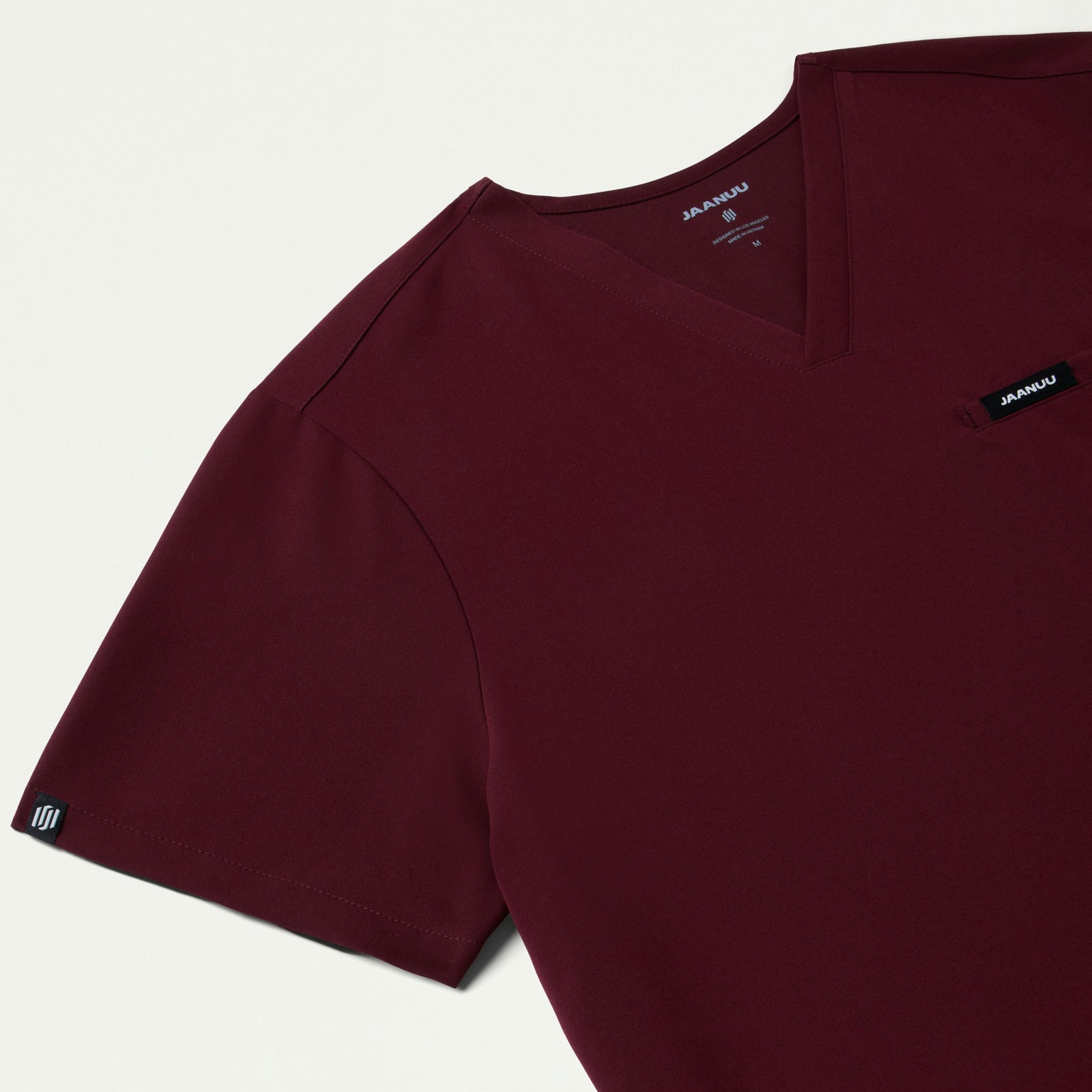 Romin 1-Pocket Scrub Top - Burgundy - MEN'S TOPS - Jaanuu