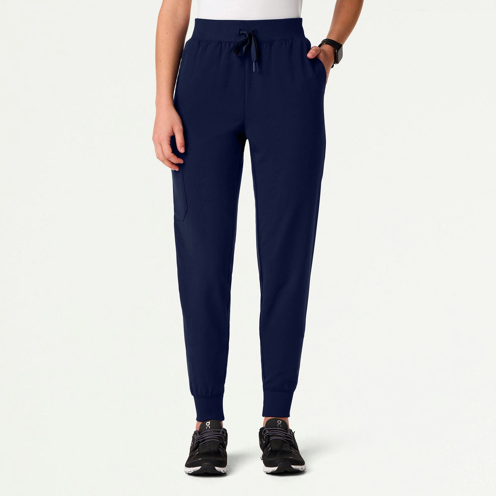 Silex Slim High Waisted Scrub Jogger - Midnight Navy - WOMEN'S PANTS - Jaanuu