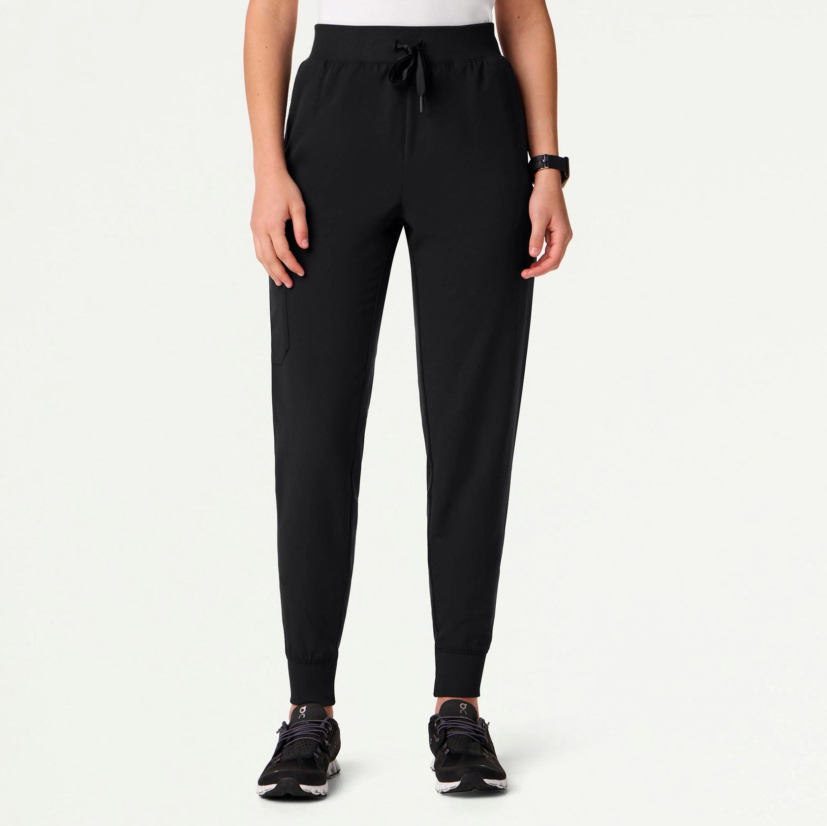 Silex Slim High Waisted Scrub Jogger - Black - WOMEN'S PANTS - Jaanuu