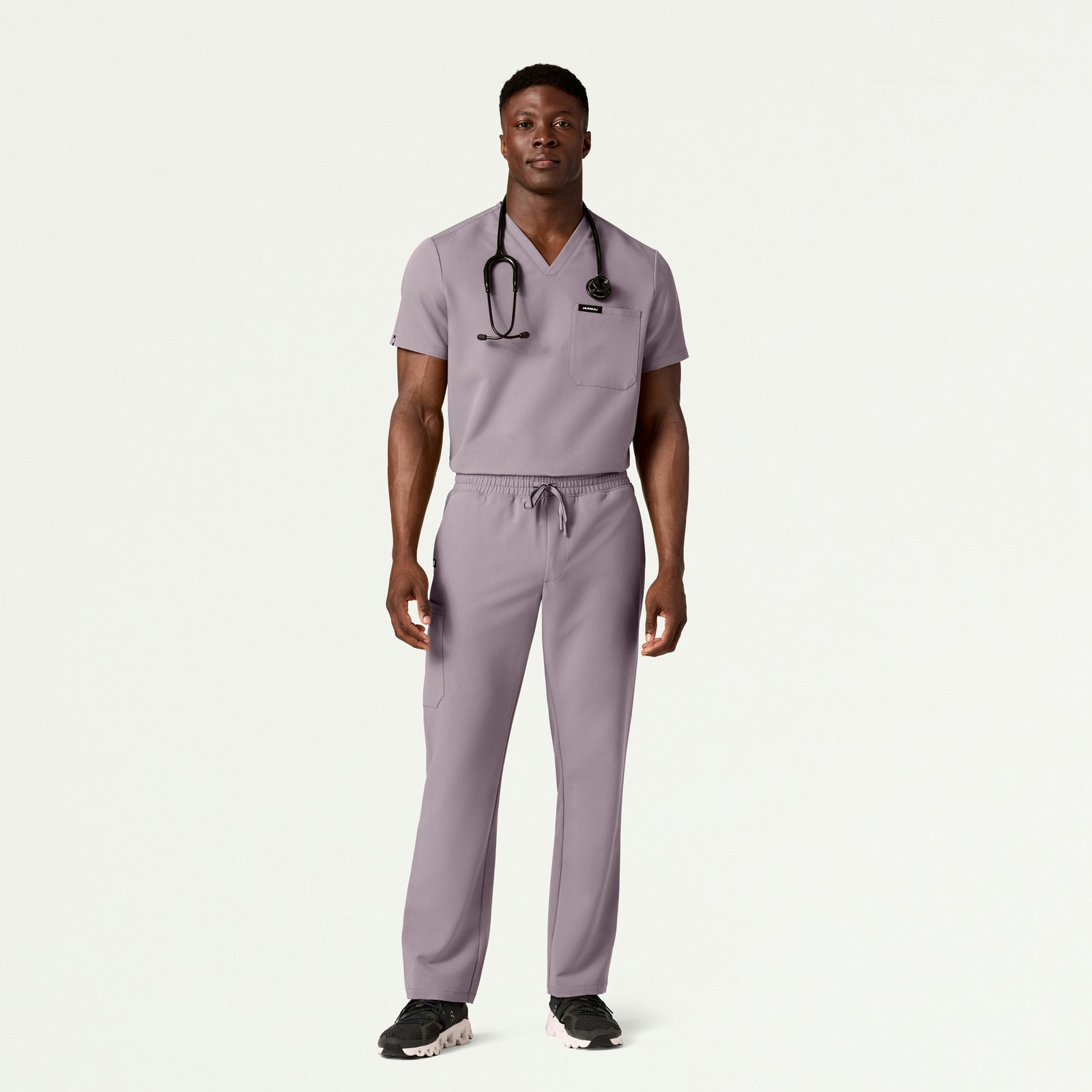 Holmes Everyday 1-Pocket Scrub Top - Chrome - MEN'S TOPS - Jaanuu