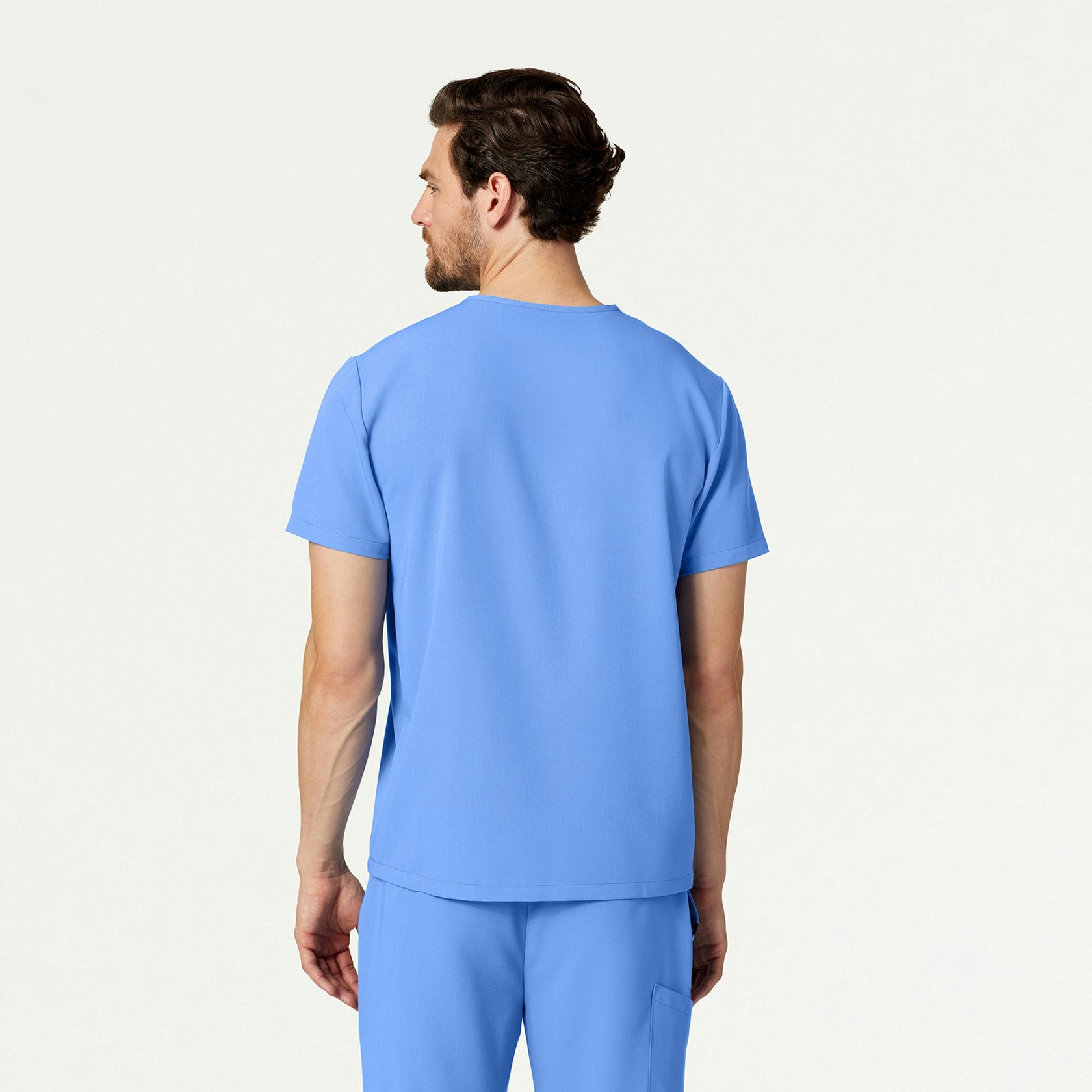 Holmes Everyday 1-Pocket Scrub Top - Ceil Blue - MEN'S TOPS - Jaanuu