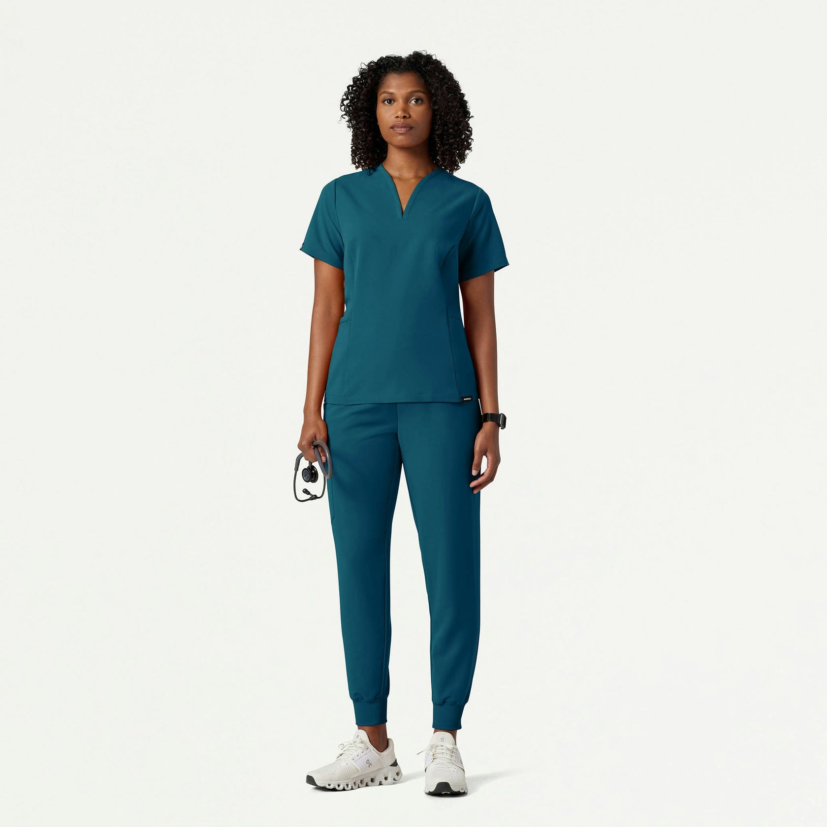 Silex Slim Knit-Waist Scrub Jogger - Caribbean Blue - WOMEN'S PANTS - Jaanuu