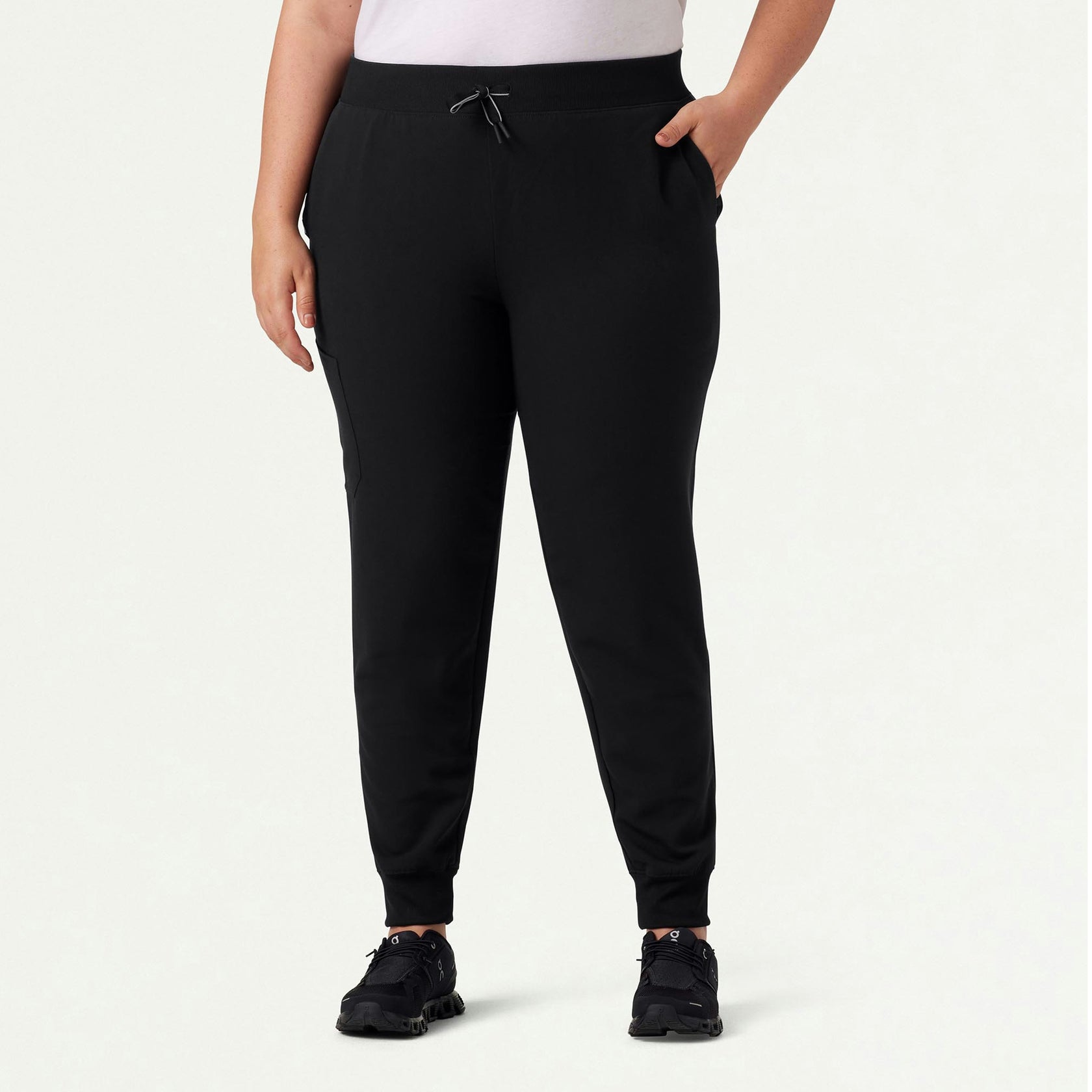 Silex Slim Knit-Waist Scrub Jogger - Black - WOMEN'S PANTS - Jaanuu