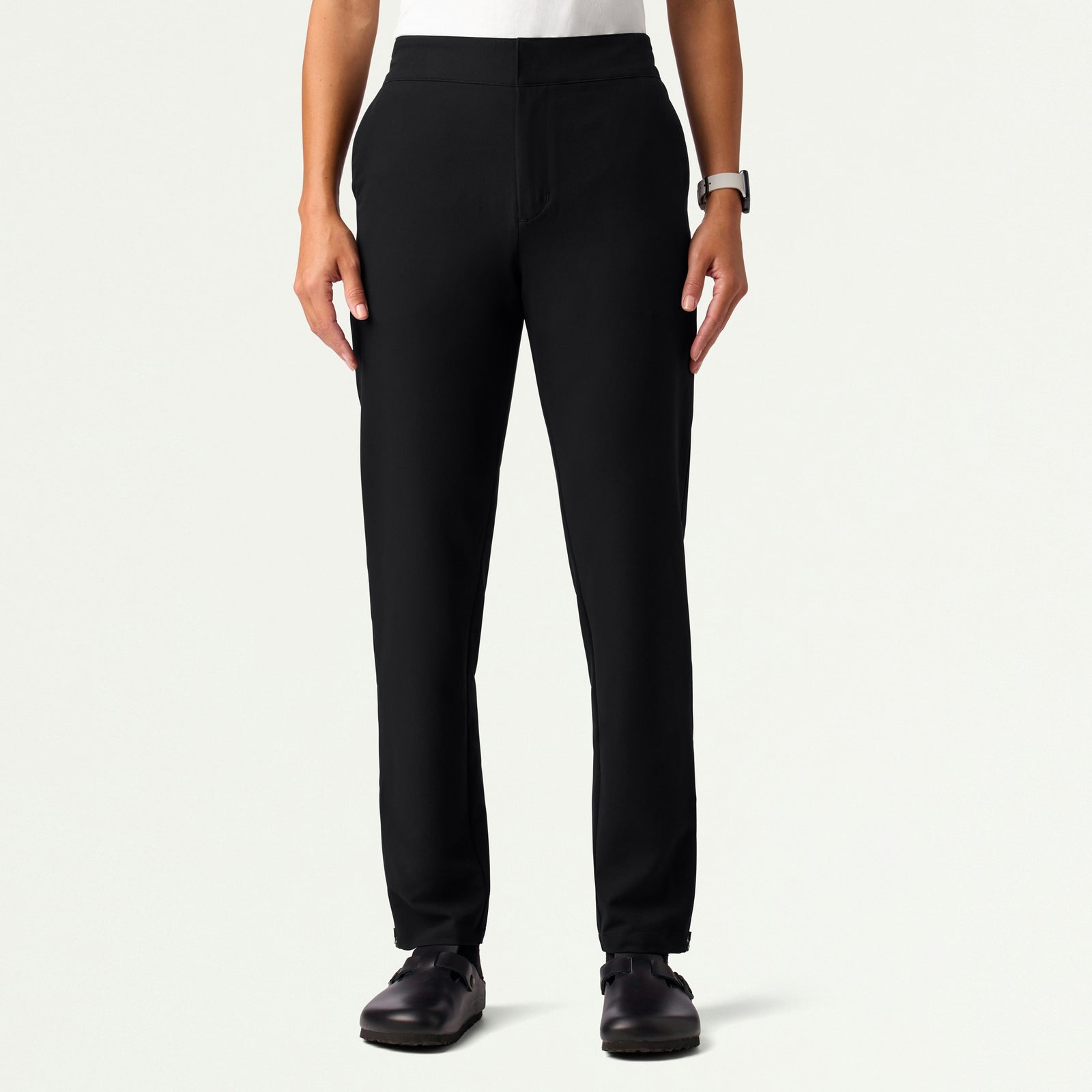 Skyler Slim Zip-Fly Scrub Pant - Black - WOMEN'S PANTS - Jaanuu