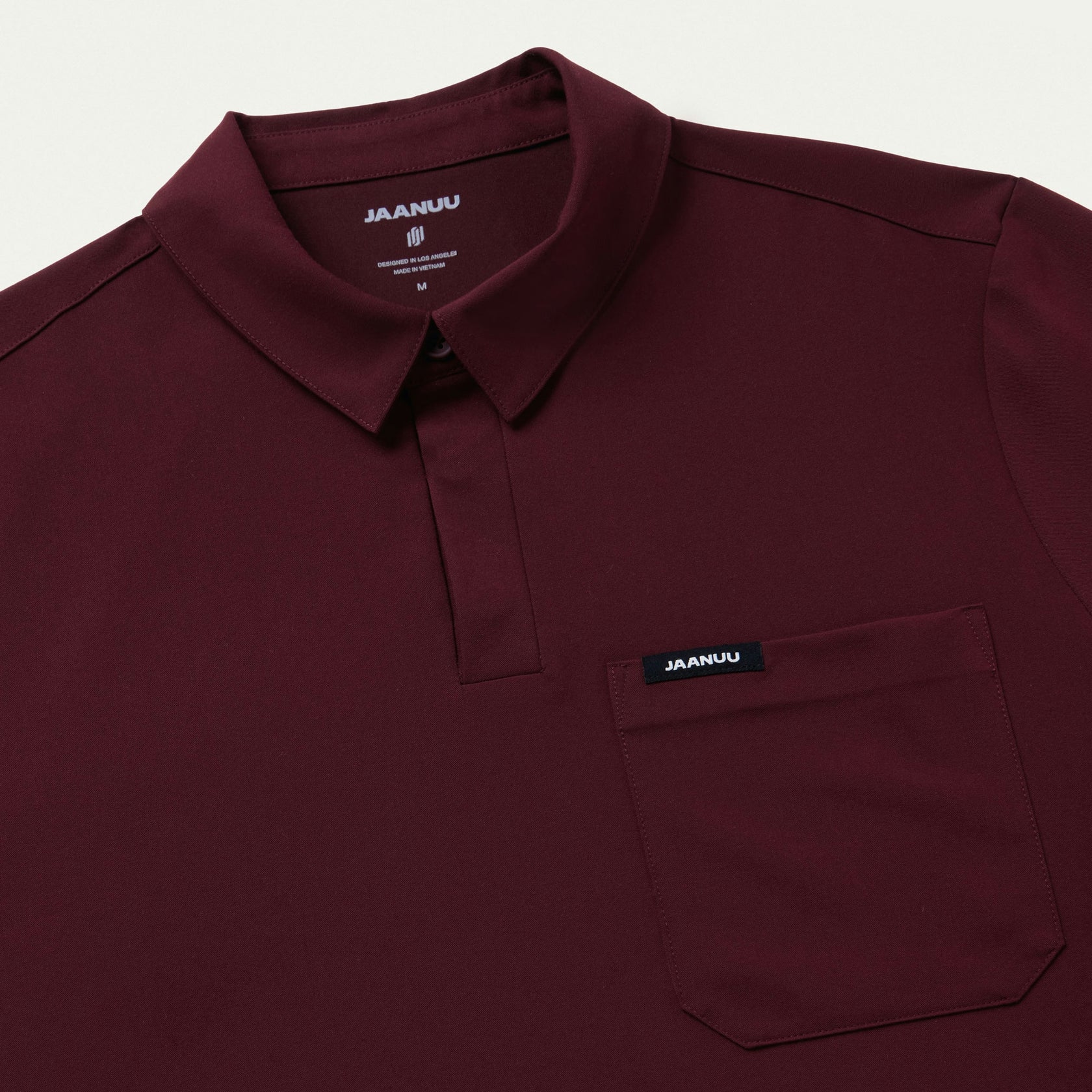 Axis Polo Scrub Top - Burgundy - MEN'S TOPS - Jaanuu