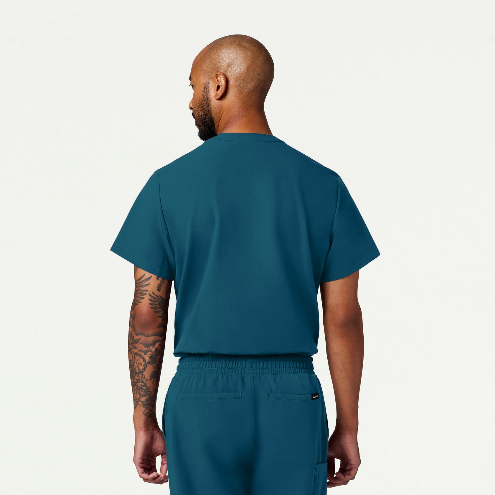 Reeve Henley Scrub Top - Caribbean Blue - MEN'S TOPS - Jaanuu