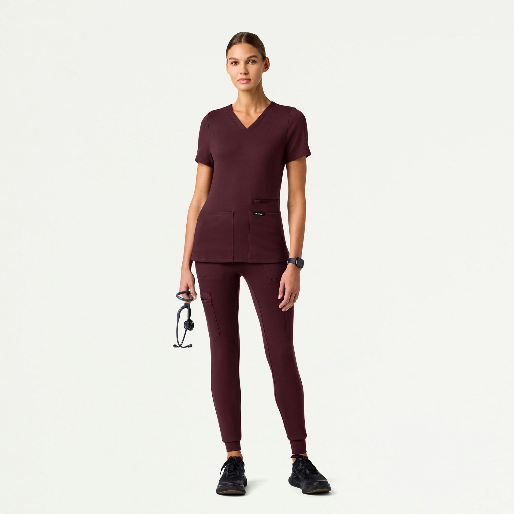 Kait 10-Pocket Skinny ULTRAsoft Scrub Jogger - Raisin - WOMEN'S PANTS - Jaanuu