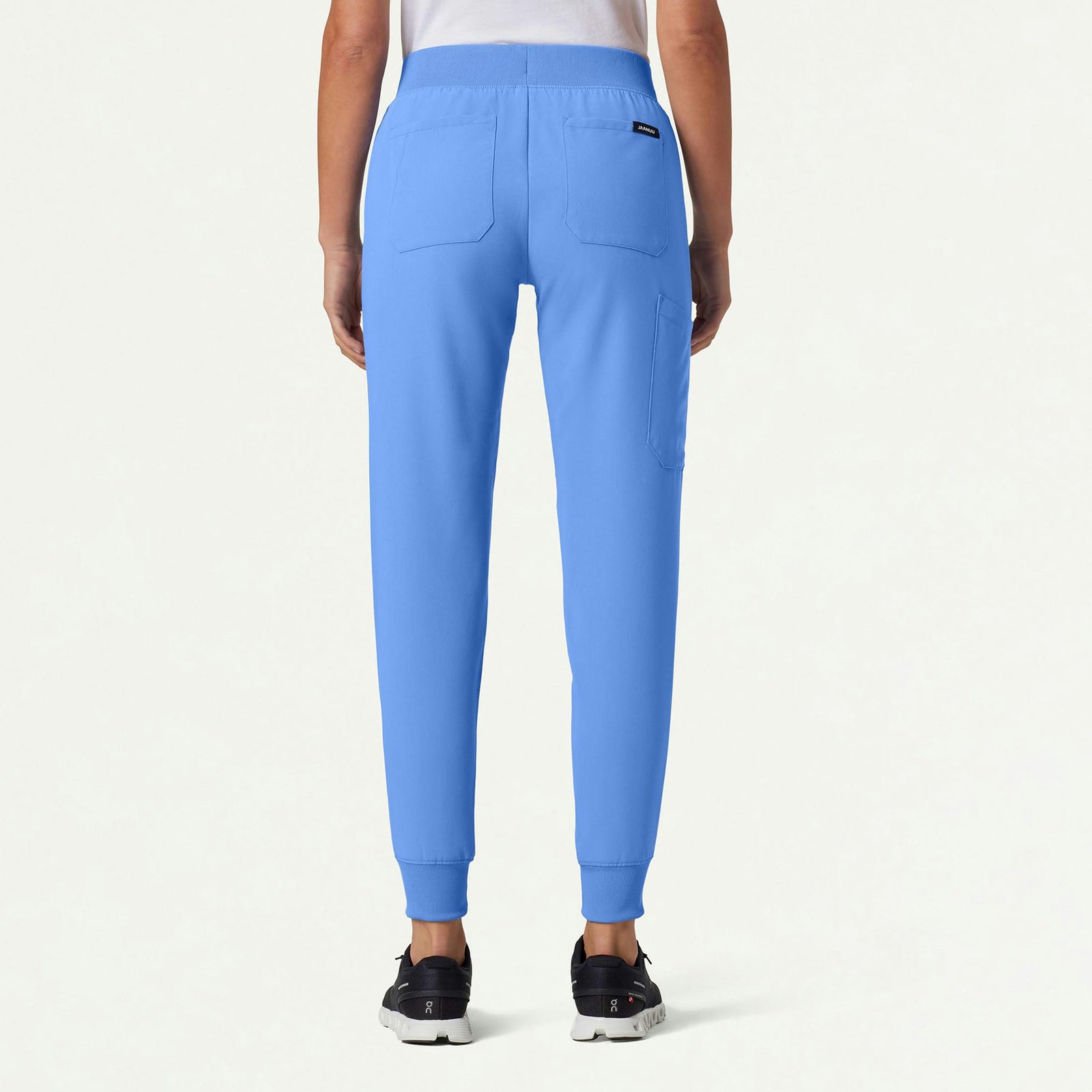 Silex Slim Knit-Waist Scrub Jogger - Ceil Blue - WOMEN'S PANTS - Jaanuu