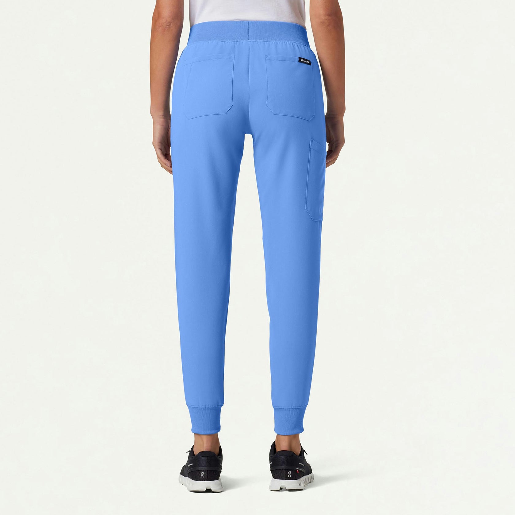 Silex Slim Knit-Waist Scrub Jogger - Ceil Blue - WOMEN'S PANTS - Jaanuu