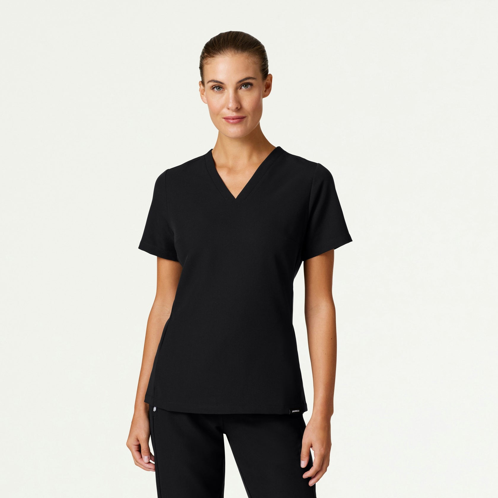 Carte Slim 2-Pocket Scrub Top - Black - WOMEN'S TOPS - Jaanuu