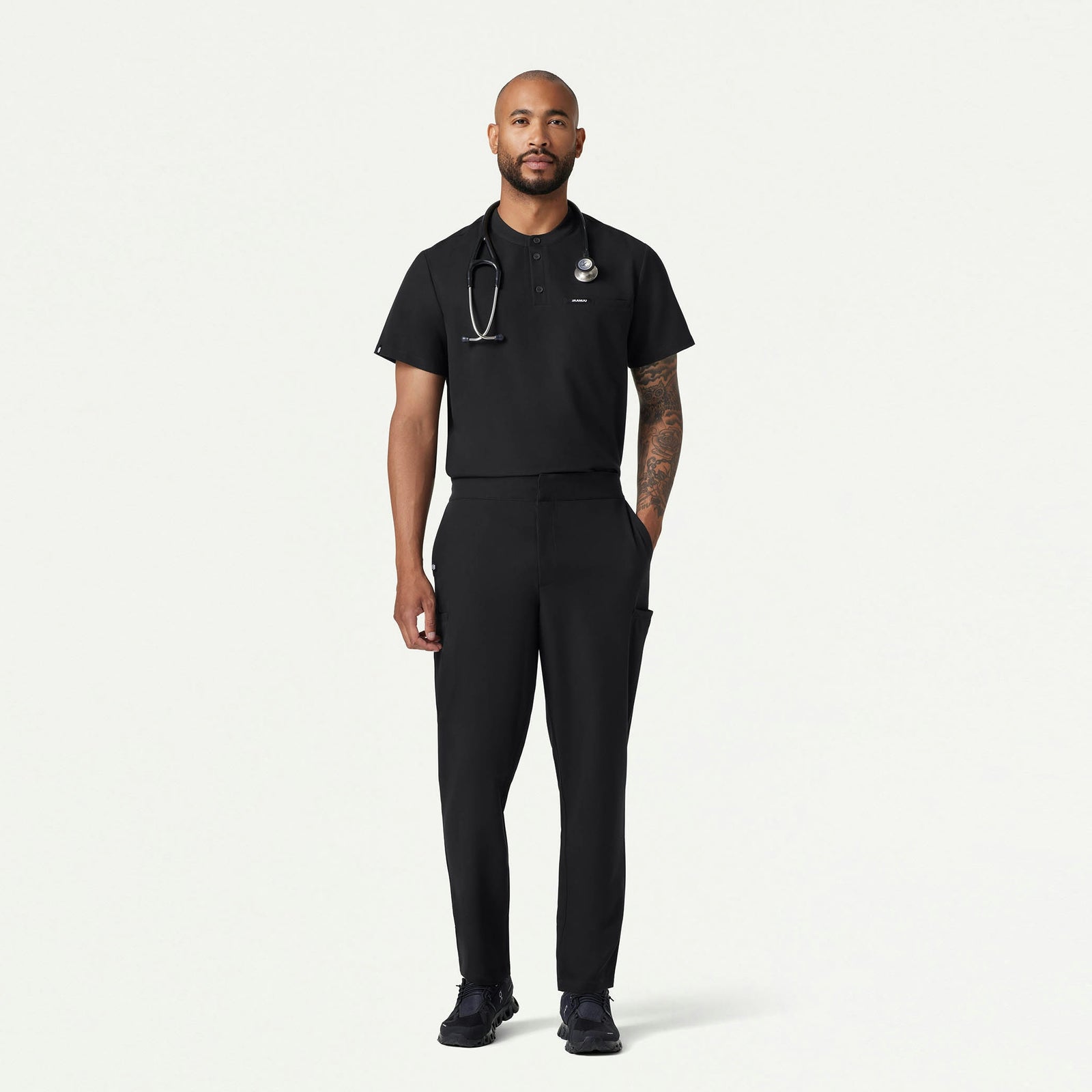 Rubin Tapered 7-Pocket Scrub Pant - Black - MEN'S PANTS - Jaanuu