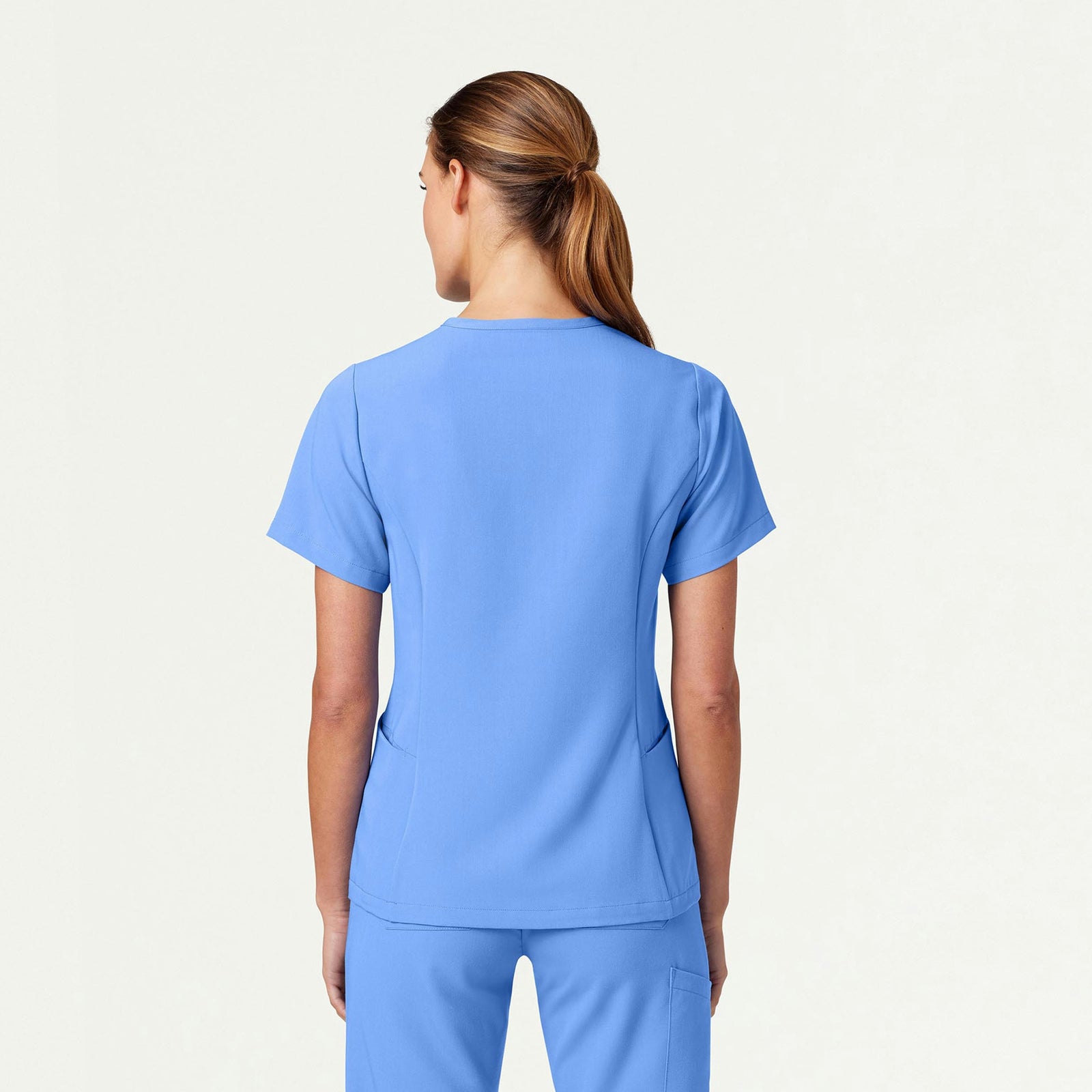 Calix Fit & Flare Scrub Top - Ceil Blue - WOMEN'S TOPS - Jaanuu